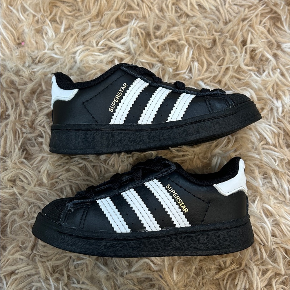 Adidas Kids Black and White Sneakers